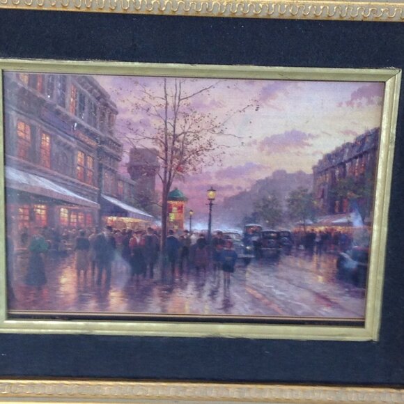 Beautiful Gold Framed Paris Street Scene Print - Picture 3 of 4